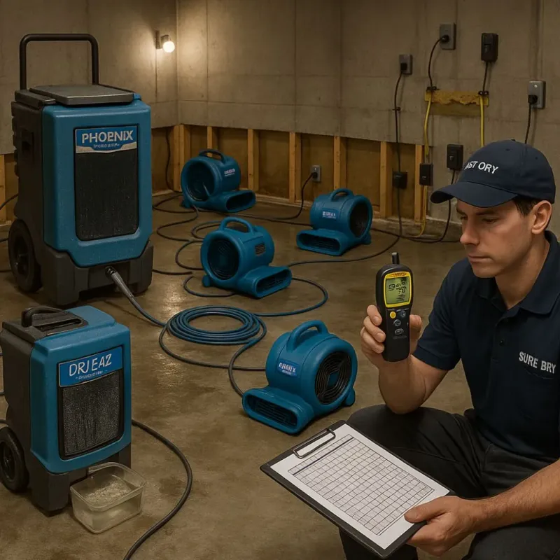 Structural Drying and Dehumidification process in Laconia, NH